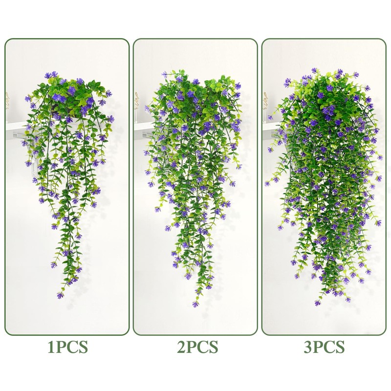 SOMYTING Fake Hanging Plants 6 Packs Artificial Hanging Eucalyptus Plant