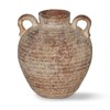 Ceramic Flower Vase with Vintage Handles，Farmhouse Rustic, 6-inch vase