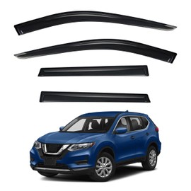 LQQDP 4pcs Smoke Tint Sun Rain Guard Vent Window Visors Compatible with 2021-2024 Nissan Rogue, Outside Mount Tape On Style Acrylic Set of 4 Front+Rear