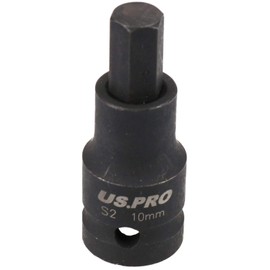 M10 x 55mm 1/2” Drive Short Impact Impacted Allen Hex Key Socket