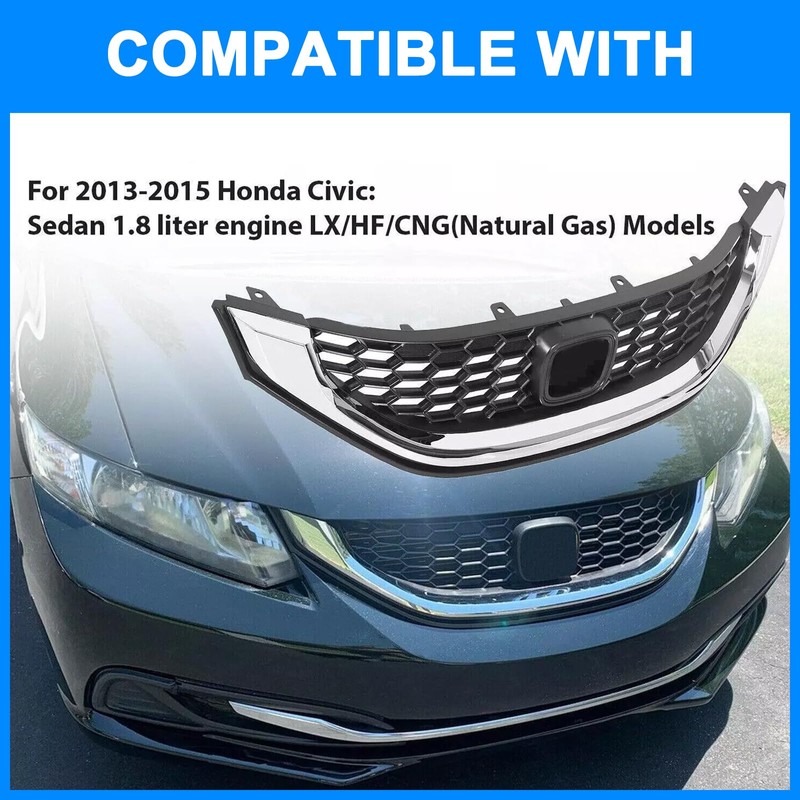 Collect Light Front Bumper Honeycomb Grille for Honda Civic HO1200216