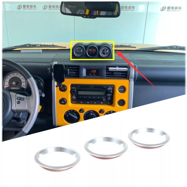 xiaoerdian2020 Silver Aluminum Dashboard Clock Decoration Ring For Toyota FJ
