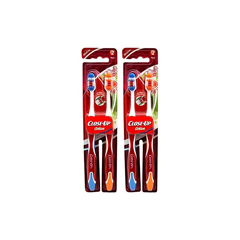 CLOSE-UP TOOTHBRUSH MED. ACTIVE 2-2 packs 4 brushes