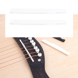 Briny River 2pcs 6 String Acoustic Guitar Bone Bridge Saddle 72x3x9mm Bone Acoustic Guitar Compensated for Acoustic Guitar Luthier Compatible with Martin Guitar(White)