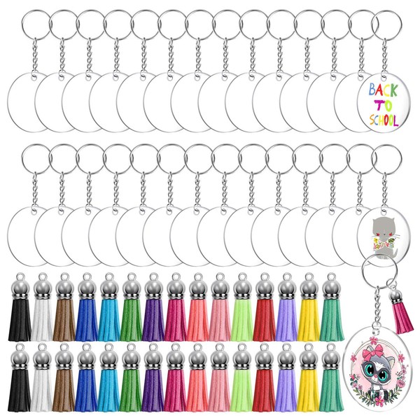 Audab Audab 120pcs Acrylic Keychain Blanks for Vinyl Kit Including