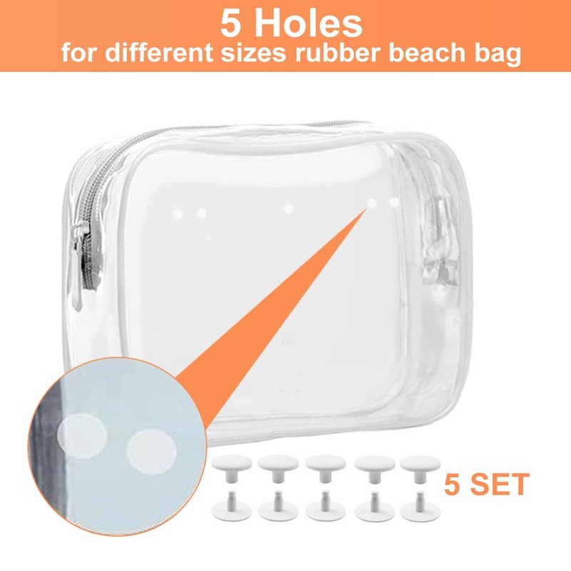 Everfunny 3 Packs Clear Bogg Beach Tote Bag with 2