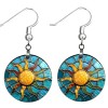 the fun things Teal Blue Aztec Summer Sun Earrings NO