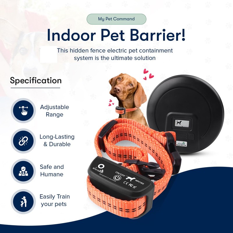 My Pet Command, Indoor Pet Barrier with Adjustable Range, Static