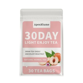 ApexBlume 30 Day Herbal Tea Individually Wrapped Tea Bags, Delicious Peach Flavor, Perfect for Home, Office, and Wellness Seekers 30 Serving