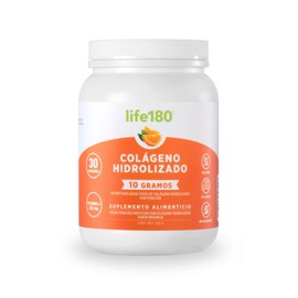 Life180 Colágeno Hidrolizado Polvo Azúcar 450 10gr Por Porción Porciones Peptidos Bioactivos Adicionado Vitamina Suplemento Alimenticio Salud Cabello
