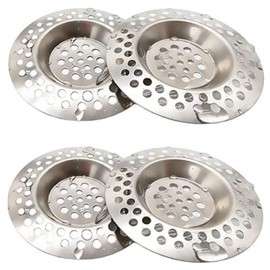 (4 pcs) 70mm Stainless Steel Kitchen Sink Strainer Plug Sink Sieve Sink Hole Strainer Drain Protector for Bathroom and Kitchen, Hair Catcher Stopper for Bathtub, White