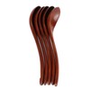 5Pcs Wooden Soup Spoon with Curved Handle Multi Purpose Rice