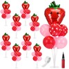 VioraWhite 8 Sets Strawberry Party Table Centerpieces Balloons Decorations