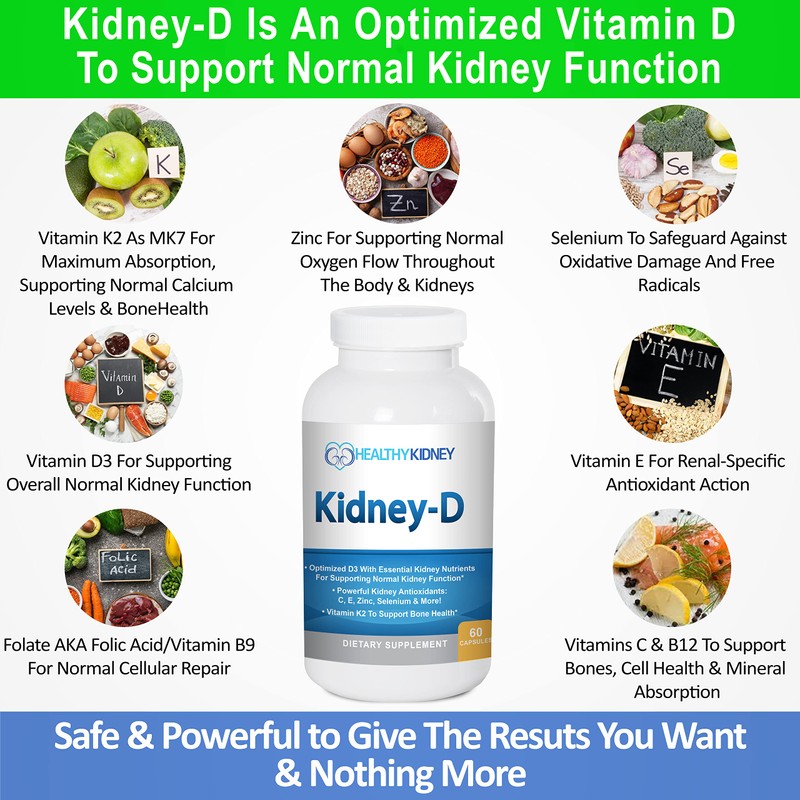 Kidney-D Kidney Supplement. Vitamin D Optimized for Kidney Support. Vitamin