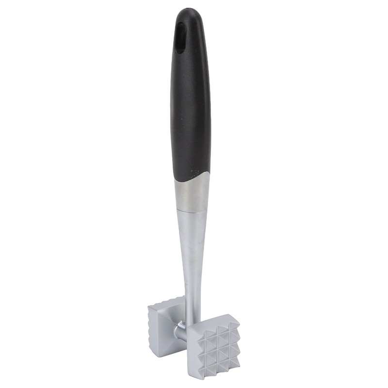 Meat Tenderizer Dual Sided Zinc Alloy Ergonomic Rubber Handle Balanced