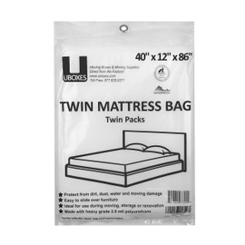 UBMOVE Twin Mattress Cover for Storage & Moving, 2 Pack, Protective Plastic Mattress Cover, 2-Mil Thick Polyethylene,Moving & Storage Supplies, Packing Protective Plastic Twin Mattress Bags