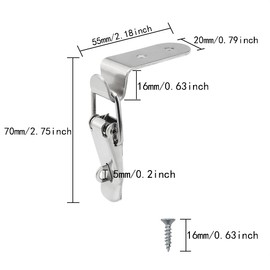 ITROLLE 4PCS Stainless Steel 90-Degree Tool Box Hood Locks Latches, Tool Box Hasps, Cabinet Trunk Trailer Tool Box Door Hood Locks Latches, Closet Case Box Chest Barn Crate Hasps Latches