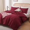 ROSGONIA Oversized King Comforter Dark Red, 3pcs (1 Boho Red