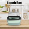 Lunch Box 2 Tier Stackable Container Folding Buckle Stainless Steel