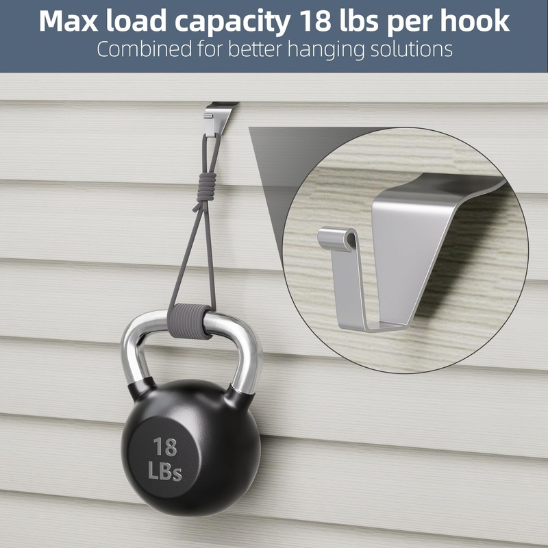 Antimbee Heavy-Duty Stainless Steel Siding Hooks,30 Pack No Hole Siding