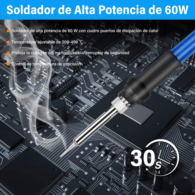 Kit de soldador de 21 piezas, soldador de estaño de