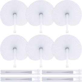 Icelus Pack of 24 Paper Fans, Hand Fans, Wedding Fans, Pocket Fans, Folding Fans, Guest Gift for Summer Occasions, Party, Outdoor Weddings, DIY, Wall Decoration