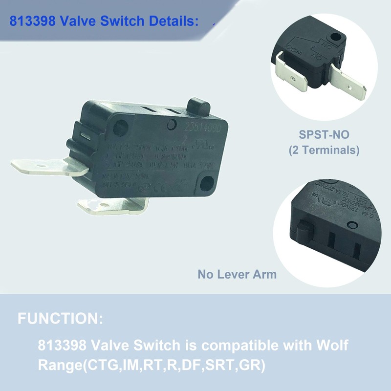 DTAIR 813398 Valve Switch Micro Switch Replacement for Wolf Range