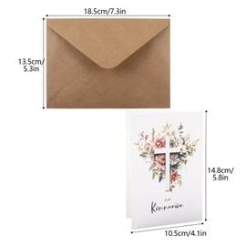 Qaziuy Communion Card with Envelope, Communion Cross Greetings Card, Communion Card for Boys and Girls