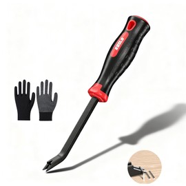Heavy Duty Upholstery Staple Remover with Gloves, Chrome Vanadium Steel