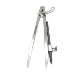 UJ Ramelson Wing Compass Caliper Divider with Brass Holder & Hex Scribe for Professional or DIY Machinists Metal or Wood Marking Tool (10 inch)