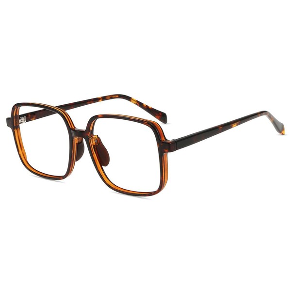Firmoo Blue Light Blocking Glasses for Woman/Men, Tortoise Square Frame