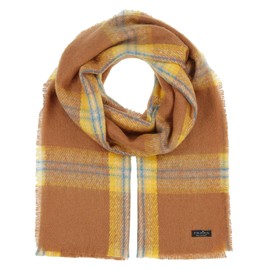 FRAAS Cashmink Scarf 63 x 200 cm - Softer than Cashmere - Made in Germany - Stole Checked for Women - Perfect for Autumn and Winter, camel