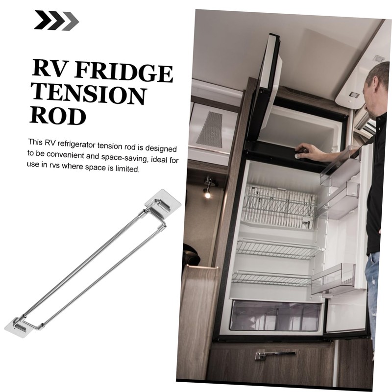 KOMBIUDA Rv Fridge Tension Rod Adjustable Stainless Steel Support for