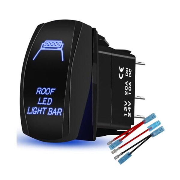 HOKAAER HOKAAER Roof Led Light Bar Rocker Switch Toggle On-Off