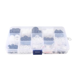 HALJIA Pack of 480 Plastic Washers Nylon Insulating Washers Flat Washer for Screws Industrial Fastening M2 M2.5 M3 M4 M5 M6 M8 M10 M12