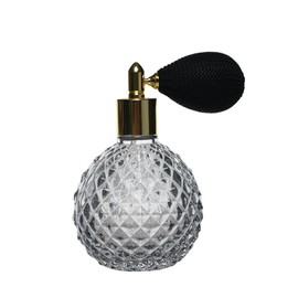 100ML/3.4OZ Crystal Vintage Perfume Bottle Refillable Perfume Spray Bottle Container Jar Vial(Grey)
