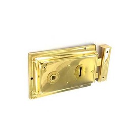 RIMLOCK DBL HANDL Brass 6" S1840*