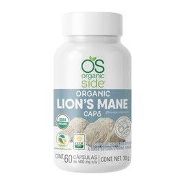 Organicside  Cápsulas de Melena de León Orgánicas  60 Cápsulas Vegetales Certificadas  USDA y SAGARPA, Plant-Based y NON GMO