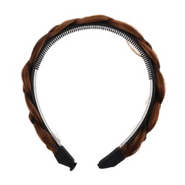 Baluue Easy to Wear Wig Headband for Women Realistic Texture Plaited Hair Accessory Non Slip Braid Hair Hoop for Daily Use Lightweight Secure Fit Volume Boosting Design Light Brown