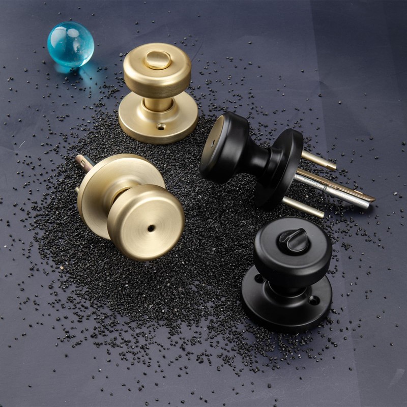 STARPY Black Door Knobs Interior with Turn Lock for Privacy