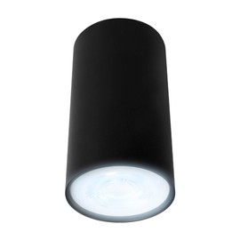 ILLUX Lampara tipo cilindro para sobreponer en techo, opera foco GU10, Diseño compacto y moderno, uso interior Illux TL-5150.SOR (Negro, 6500K)