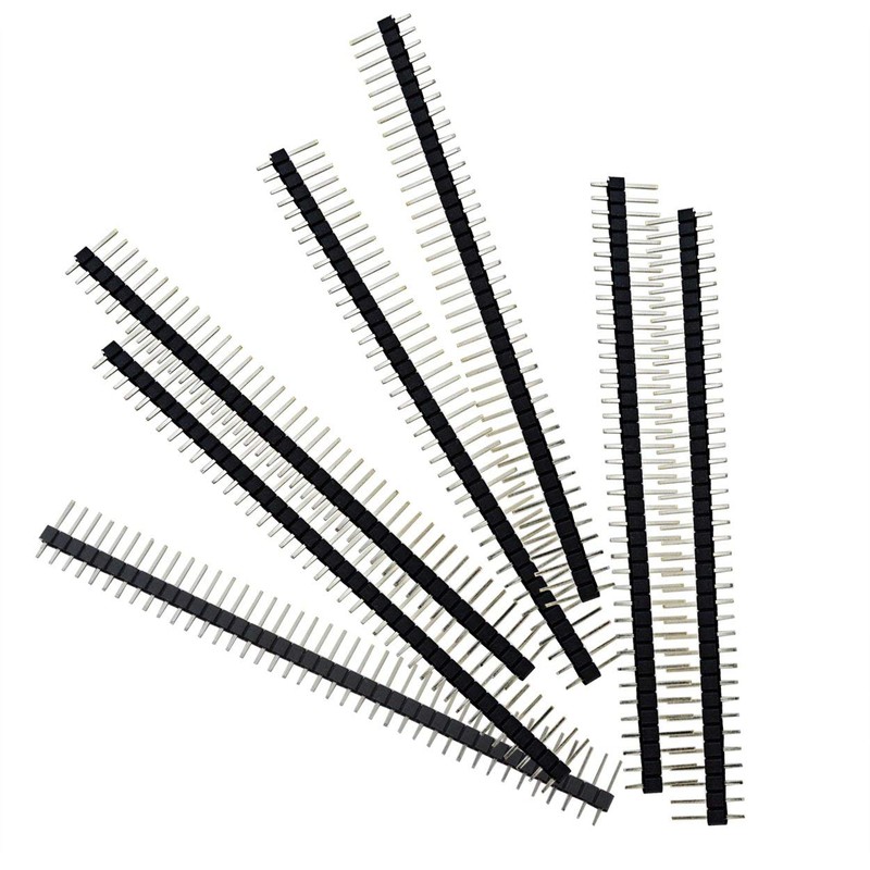100pcs Male Header Pins,Straight Single Row 40 Pin 0.1 Inch