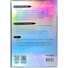 Makerflo Sublimation Paper 13 x 19 Inches 600 Sheets Heat Transfer Paper for Tumblers T-Shirts Phone Cases Mugs Printable Stickers Gifting Christmas DIY Enthusiast other Sublimation Blanks