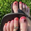 FIEONCIY Press on Toenails with Designs Acrylic Fake Nails for