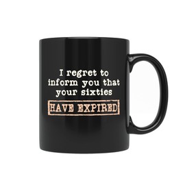 Gifts & LOLs 70th Birthday mug for men or women - Funny gift for someone who is turning 70 years old - Original and unique gift idea for him or her - I Regret Sixties