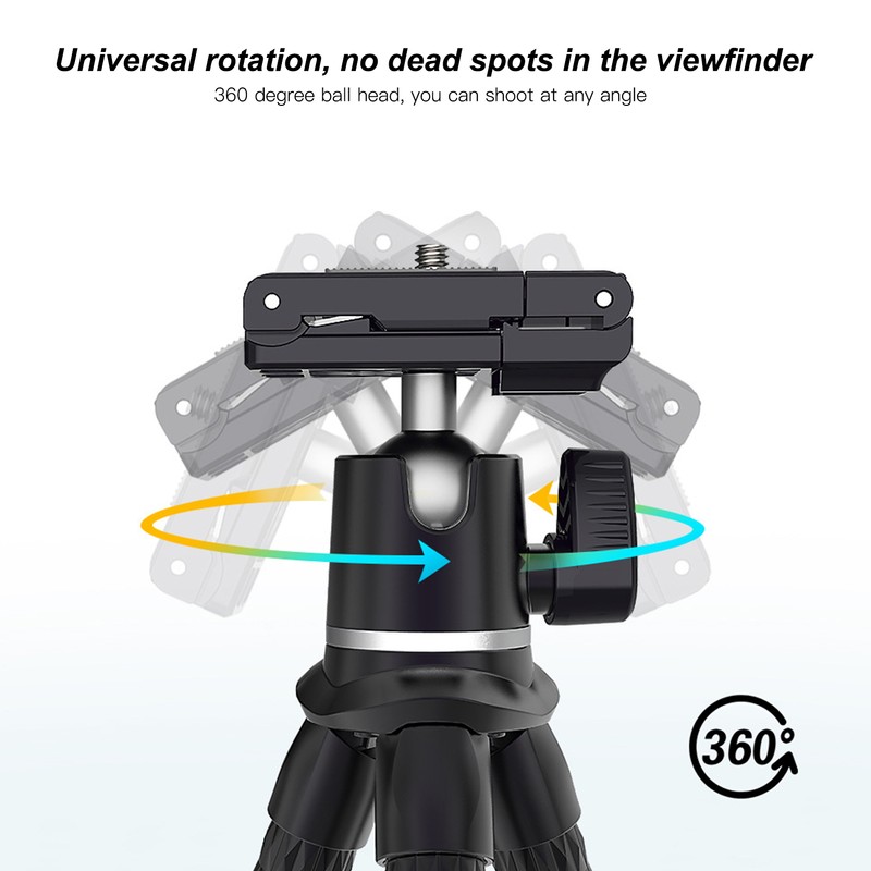 TELESIN Portable Tripod Stand Flexible Desktop 360° Ball Head Tripod