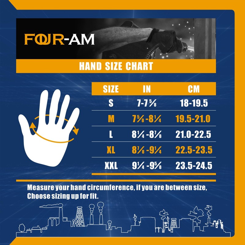 FOUR-AM Work Gloves Men & Women, Utility Mechanic Working Gloves