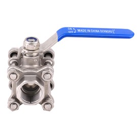 DERNORD Ball Valve NPT Threaded - Stainless Steel 304 Female 3 Piece Full Port (3/4" NPT Female)