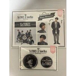 Johnny&Associates. Hokuto Matsumura Sticker Tin Badge Set, Sixtones 2st Anniversary, White, Metal