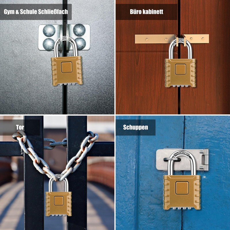 Heavy Combination Lock, Diyife 52 mm 4-Digit Combination Lock with